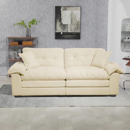 Modernes 2-Sitzer Sofa mit Memory-Schaum & Taschenfedern (Beige)