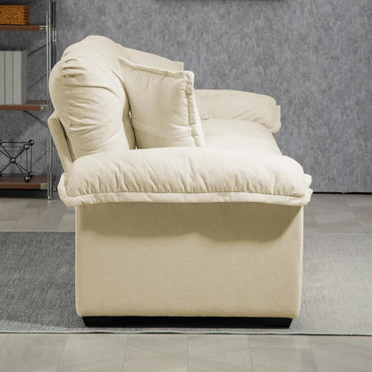 Modernes 2-Sitzer Sofa mit Memory-Schaum & Taschenfedern (Beige)