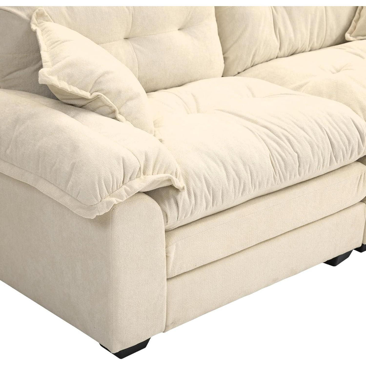 Modernes 2-Sitzer Sofa mit Memory-Schaum & Taschenfedern (Beige)