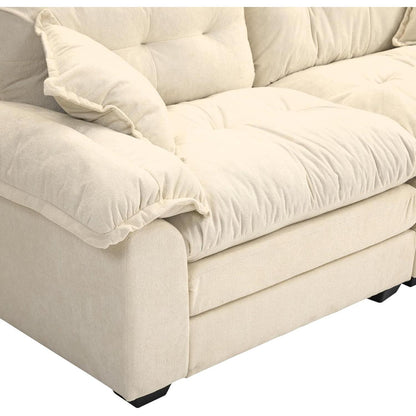 Modernes 2-Sitzer Sofa mit Memory-Schaum & Taschenfedern (Beige)