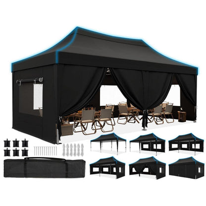 Faltpavillon 3x6m wasserdicht – Partyzelt mit Seitenwänden