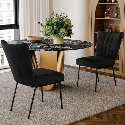 Samt Esszimmerstühle Set 2 - Modern & Komfortabel