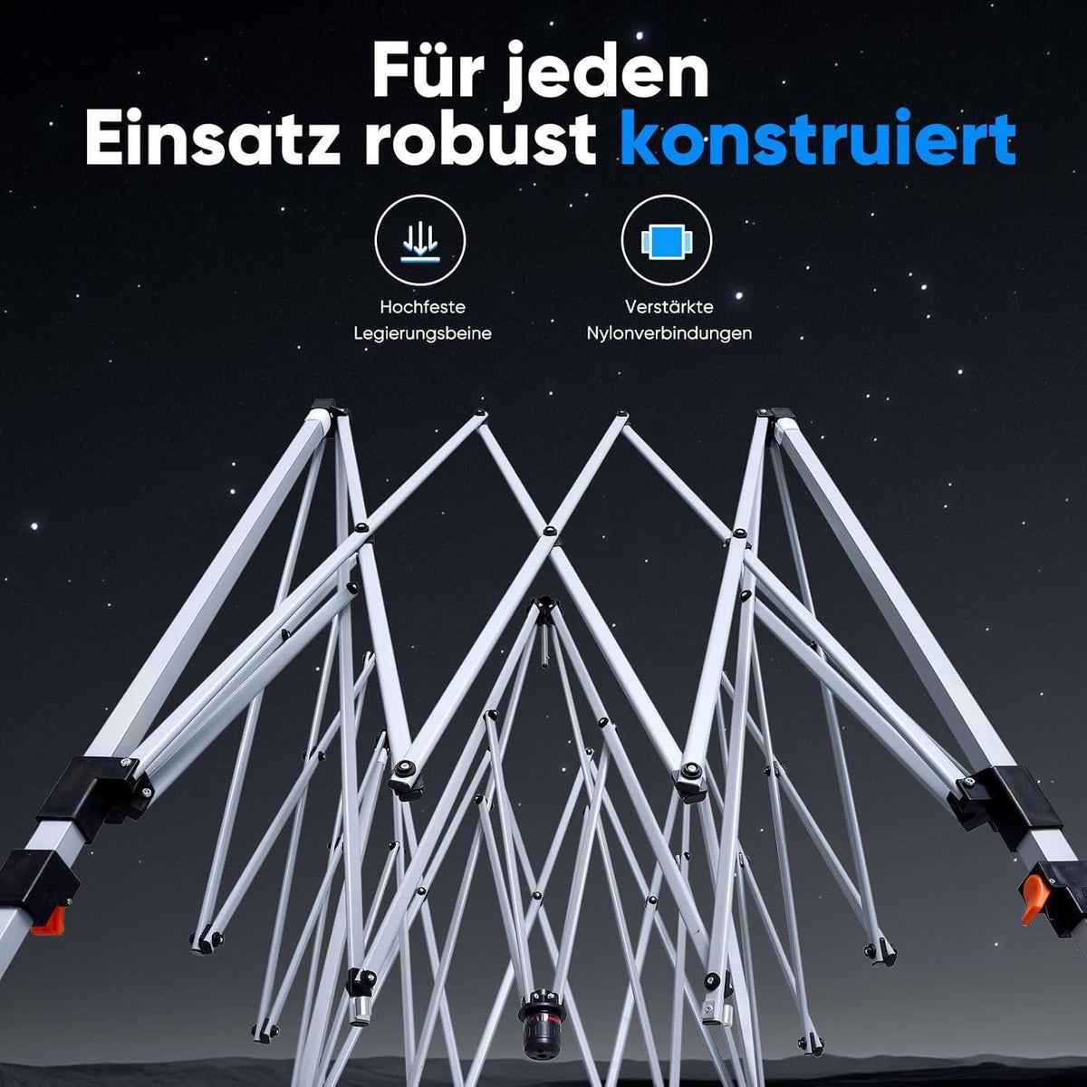Faltpavillon 3x6m mit Seitenwänden & UV-Schutz