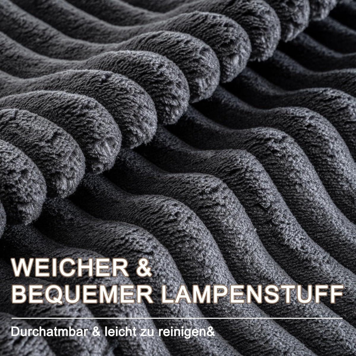 Modernes U-Sofa 4-Sitzer mit Kissen, Grau, Cord Stoff, Kein Aufbau