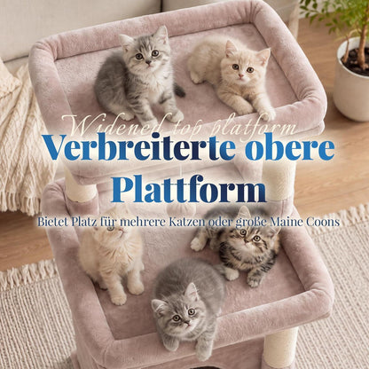 Kratzbaum für große Katzen mit Plattformen & Bürste