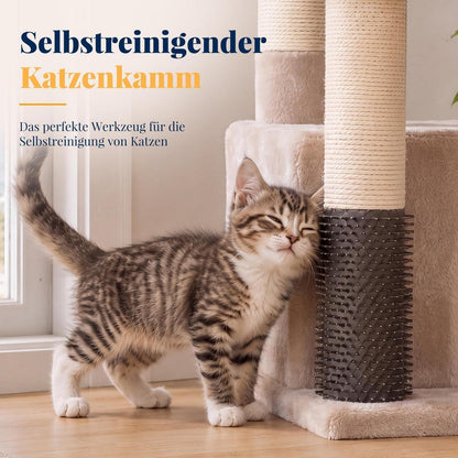 Kratzbaum für große Katzen mit Plattformen & Bürste