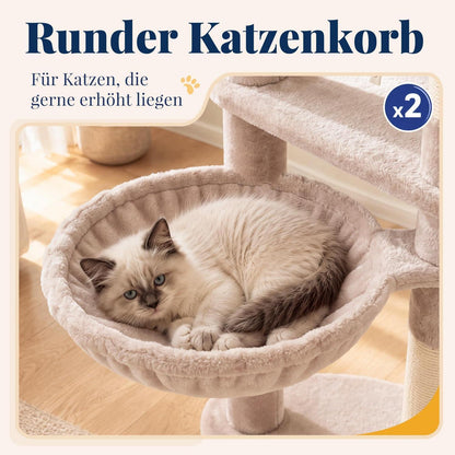 Kratzbaum für große Katzen mit Plattformen & Bürste