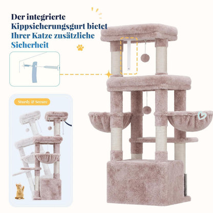 Kratzbaum für große Katzen mit Plattformen & Bürste