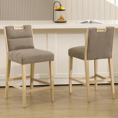 Barhocker 2er Set Leinen Braun – Komfortable Küchenhocker