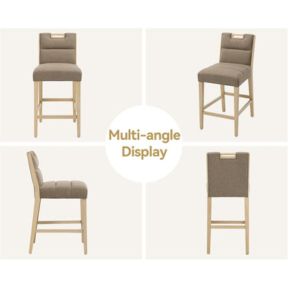 Barhocker 2er Set Leinen Braun – Komfortable Küchenhocker