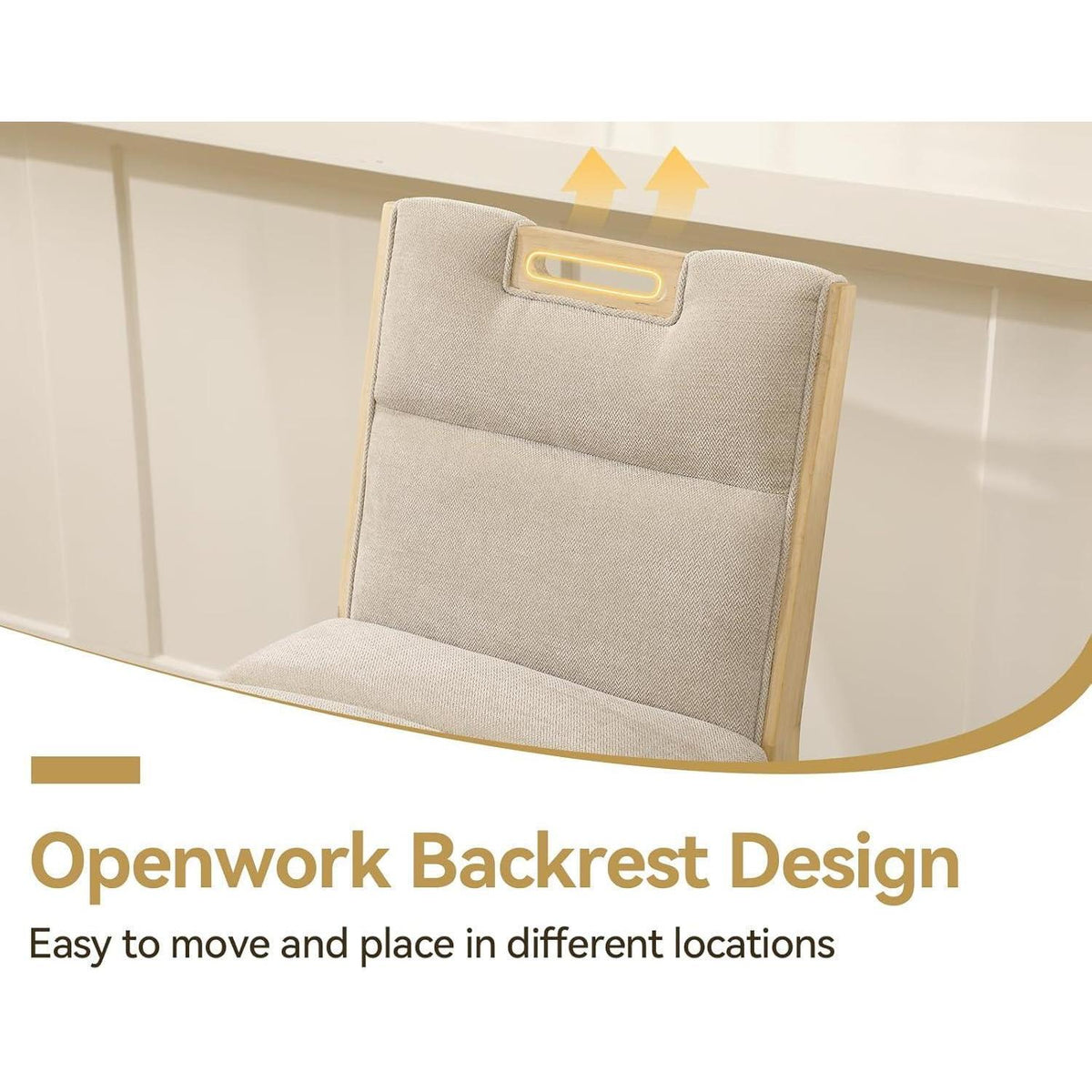 Barhocker Set 4er – Chenille, Beige, mit Fußstütze