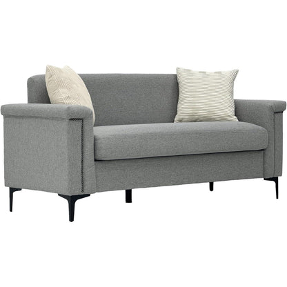 Kleine 2-Sitzer Couch Leinen Grau – Modern & Platzsparend