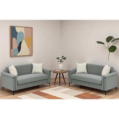2-Sitzer Sofa Leinen Grau – Modern & Platzsparend