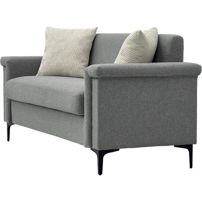 2-Sitzer Sofa Leinen Grau – Modern & Platzsparend