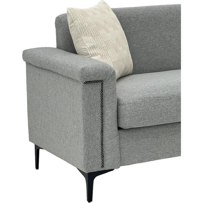 2-Sitzer Sofa Leinen Grau – Modern & Platzsparend