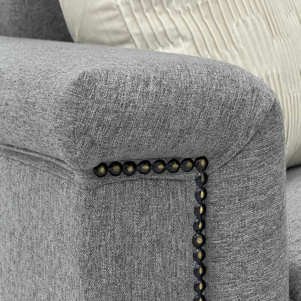 2-Sitzer Sofa Leinen Grau – Modern & Platzsparend
