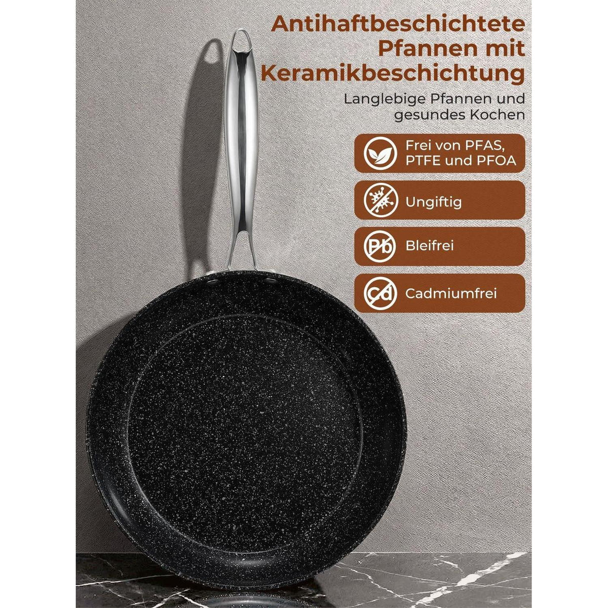 17-teiliges Topfset mit Pfannen | Induktion, Antihaftbeschichtung, Edelstahl