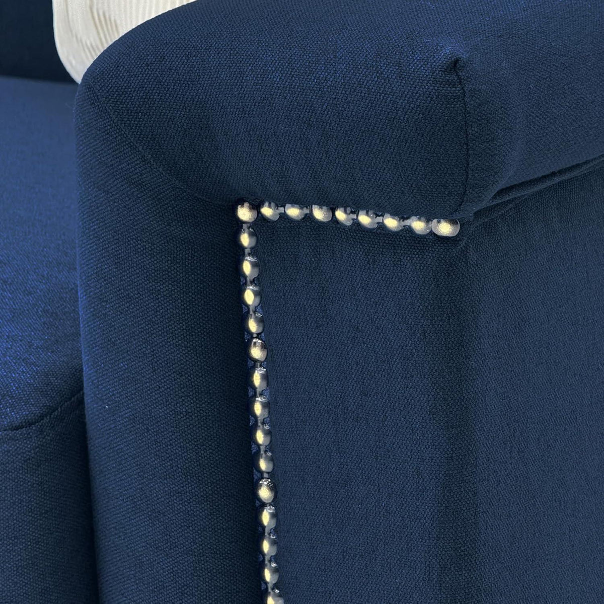 Kleine 2-Sitzer Couch Blau – Modernes Leinen Sofa für Wohnzimmer