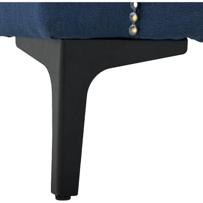Kleine 2-Sitzer Couch Blau – Modernes Leinen Sofa für Wohnzimmer