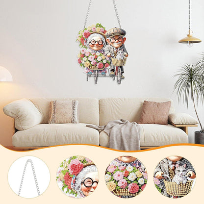Diamant Painting Fensterbild Großeltern mit Kette