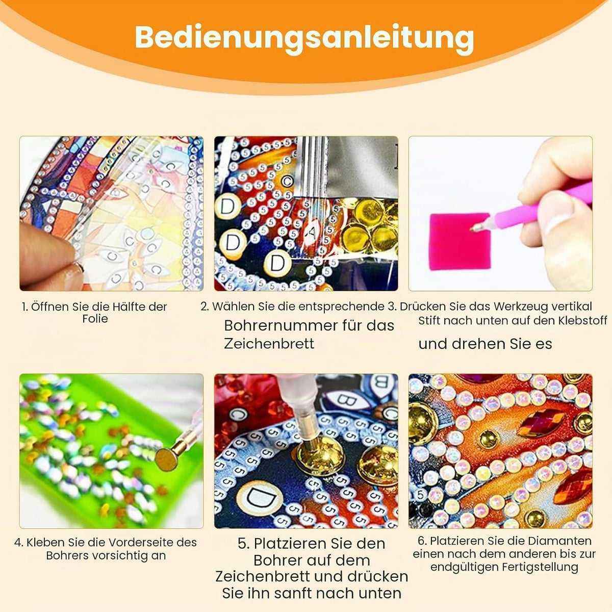 Diamant Painting Fensterbild Großeltern mit Kette