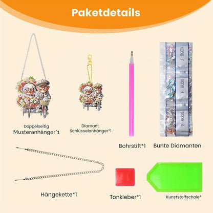 Diamant Painting Fensterbild Großeltern mit Kette