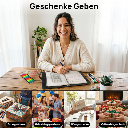 Ringbuch A5 nachfüllbar mit Zubehör in Lederoptik
