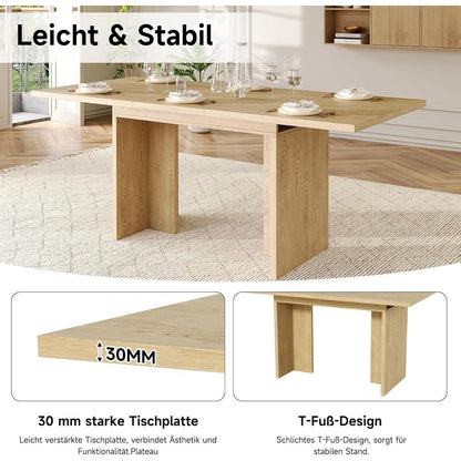 Ausziehbarer Esstisch Eiche Optik 140-180 cm