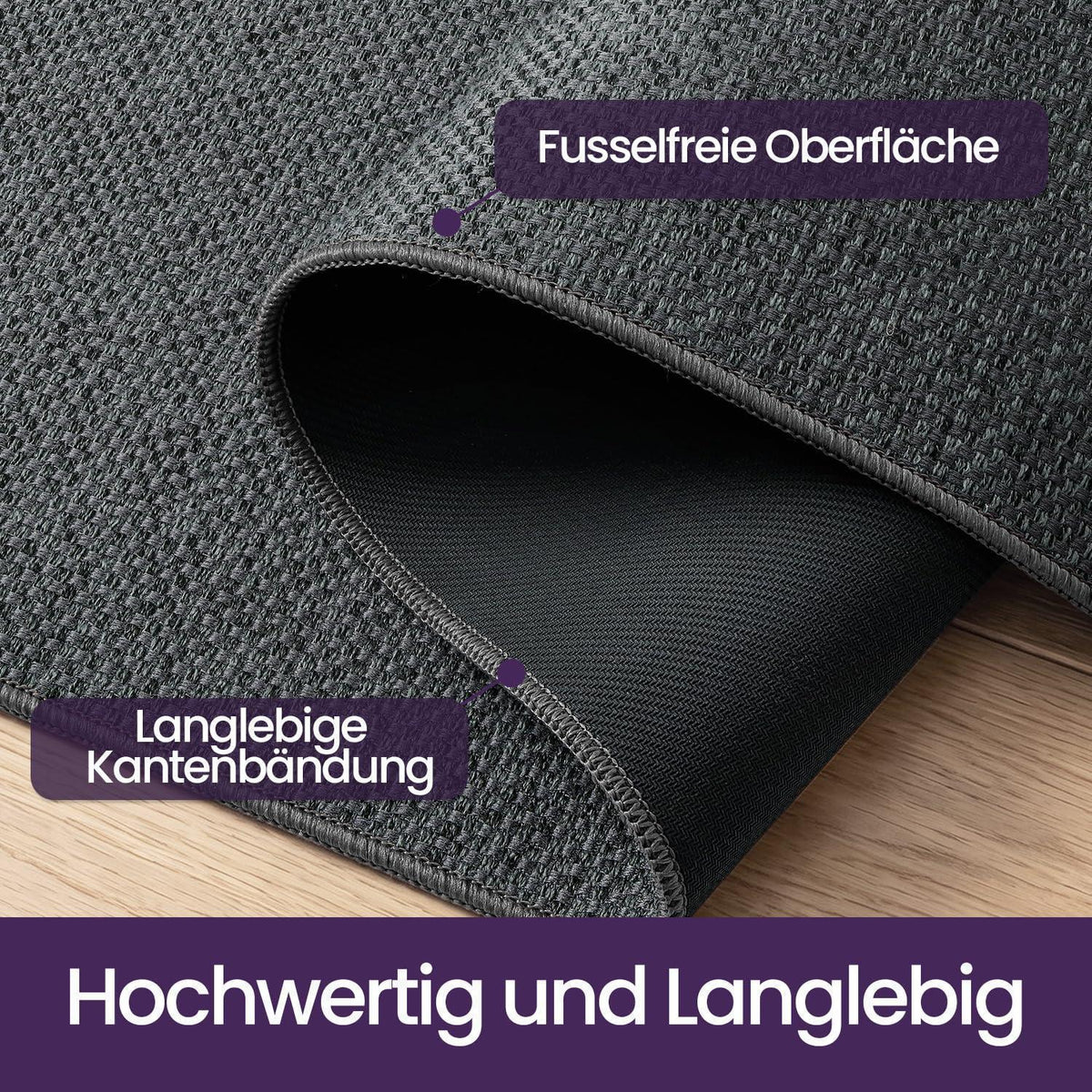 Schmutzfangmatte Innen rutschfest 120 x 180 cm dunkelgrau