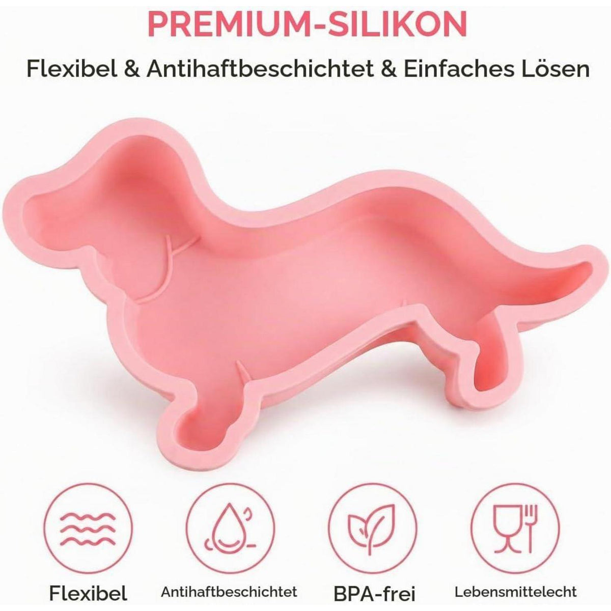 Silikon Backform Dackel – Motiv für Kuchen, Geburtstag & Party