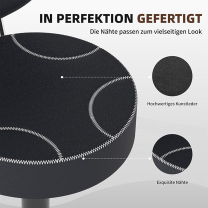 Höhenverstellbarer Barhocker mit Rückenlehne – 2er Set Schwarz