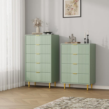 Kommode mit 4 Schubladen, Olivgrün – Schlafzimmer & Wohnzimmer