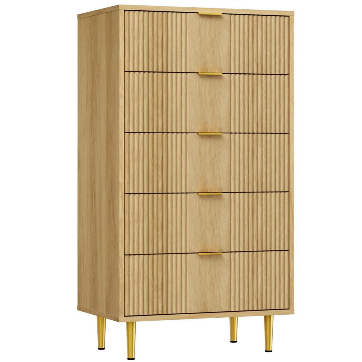 Kommode mit 5 Schubladen | Eiche | 60x40x112 cm
