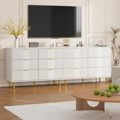 Kommode mit 6 Schubladen – Weiß, 100x40x75 cm