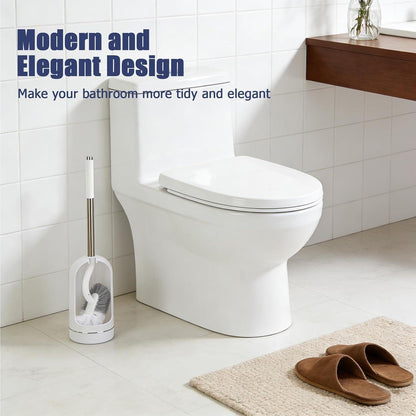 WC-Bürsten Set mit Halter & 2 Bürstenköpfen – Weiß