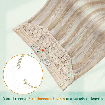 Echthaar Draht Extension Blond Highlights #P27/613 30cm