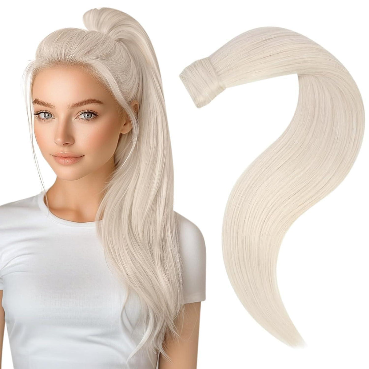 Blond Zopf Extension Echthaar – Remy Menschenhaar, 35cm