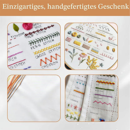 Sticken Set Erwachsene - DIY Stitch Book auf Leinenstoff