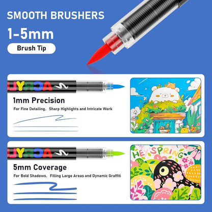 288 Acrylstifte Set Pinselspitze für Steine, Stoff & mehr