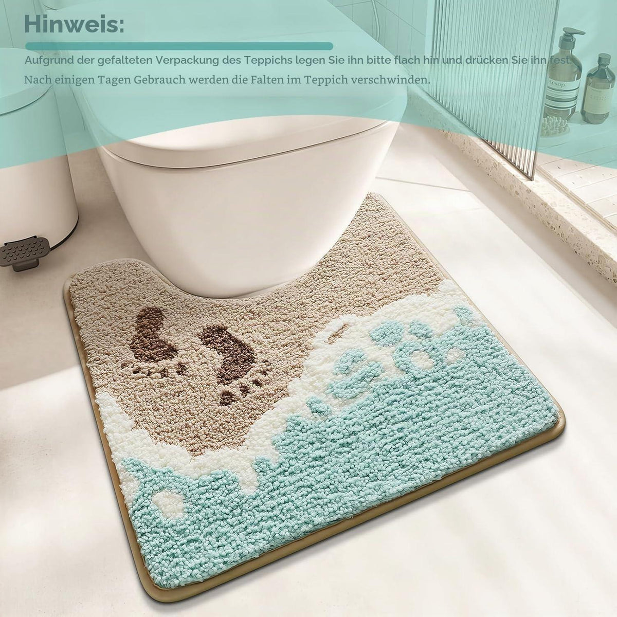 Strand Badematte U-Form 50x55cm - Weich & Rutschfest