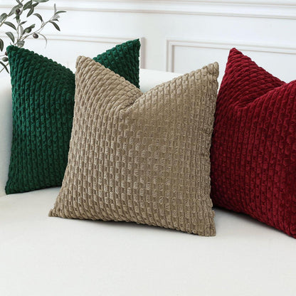 Kordsamt Kissenbezug 40x40 cm Braun – Weicher Boho Deko Bezug