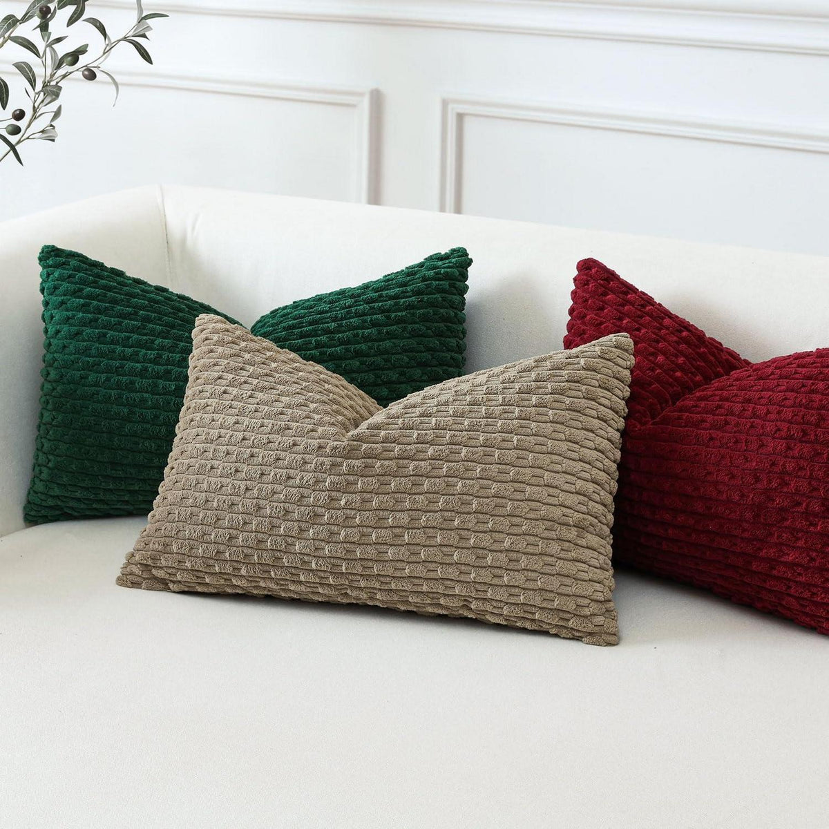 Kordsamt Kissenbezug 30x50 cm Braun – Weich & Dekorativ