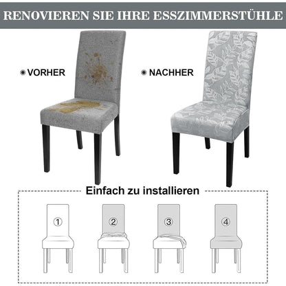 Samt Stuhlhussen 4er Set – Elastisch & Abnehmbar