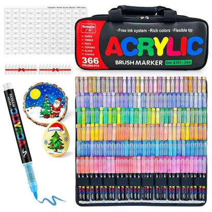Acrylmarker Set 366 Farben – Filzstifte für Basteln & Zeichnen