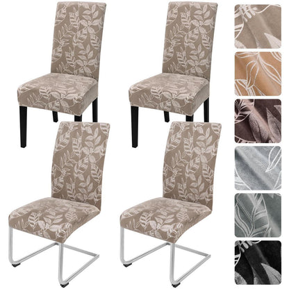 Samt Stuhlhussen 4er Set – Elastische Esszimmer Stuhlbezüge