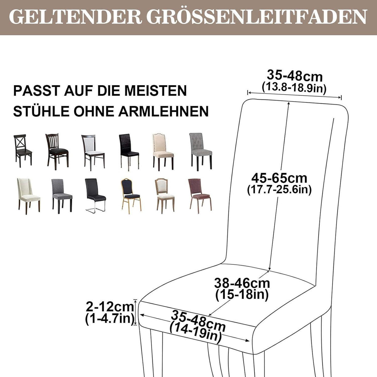 Samt Stuhlhussen 4er Set – Elastische Esszimmer Stuhlbezüge