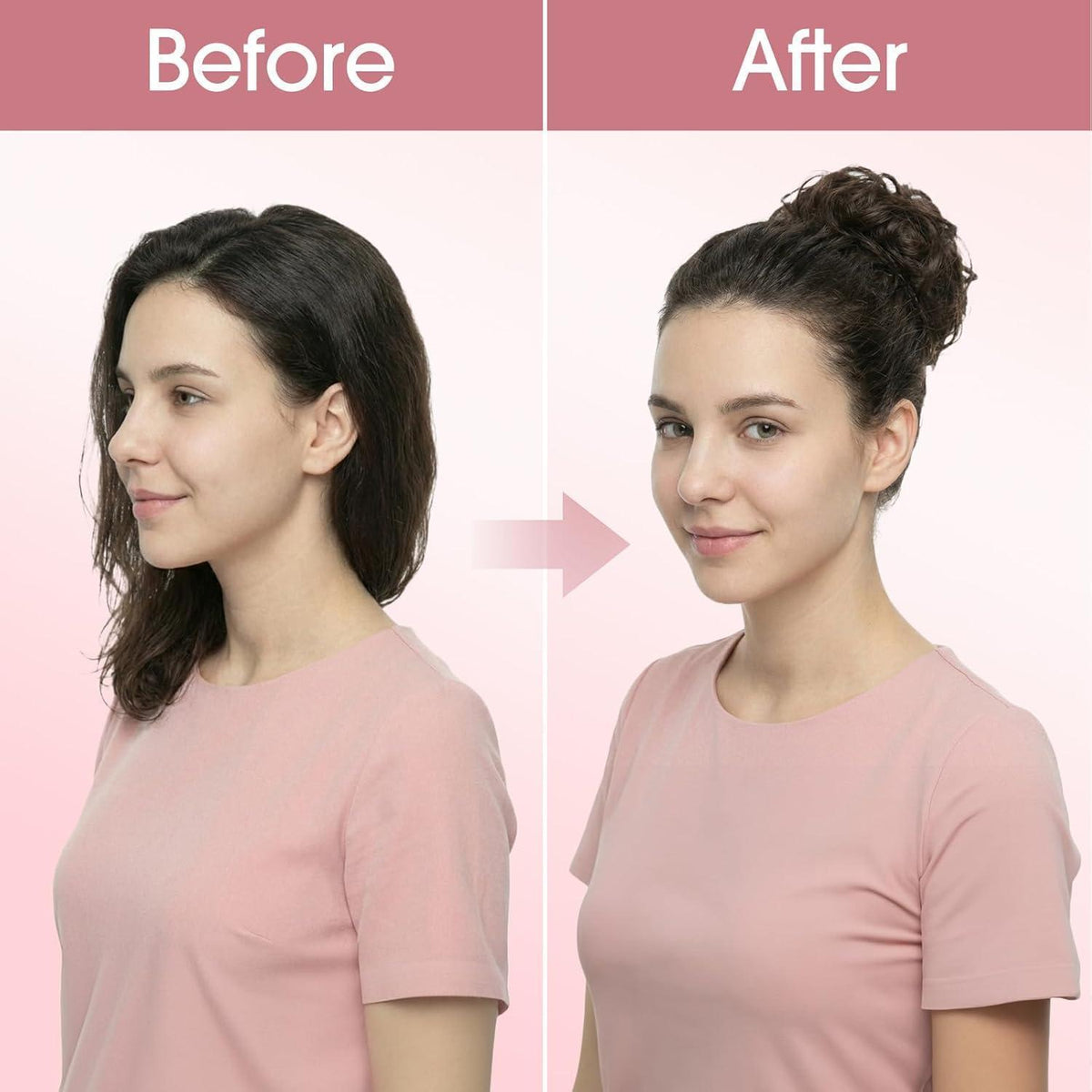 Echthaar Messy Bun mit Klammer - Dunkelbraun