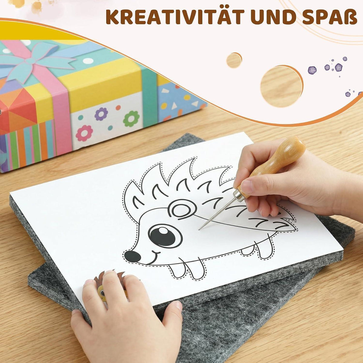 Prickelnadel Set Kinder Tierthema – Bastelset mit Vorlagen & Zubehör