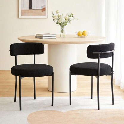 Mid-Century Esszimmerstühle im 4er Set mit Teddy Fleece