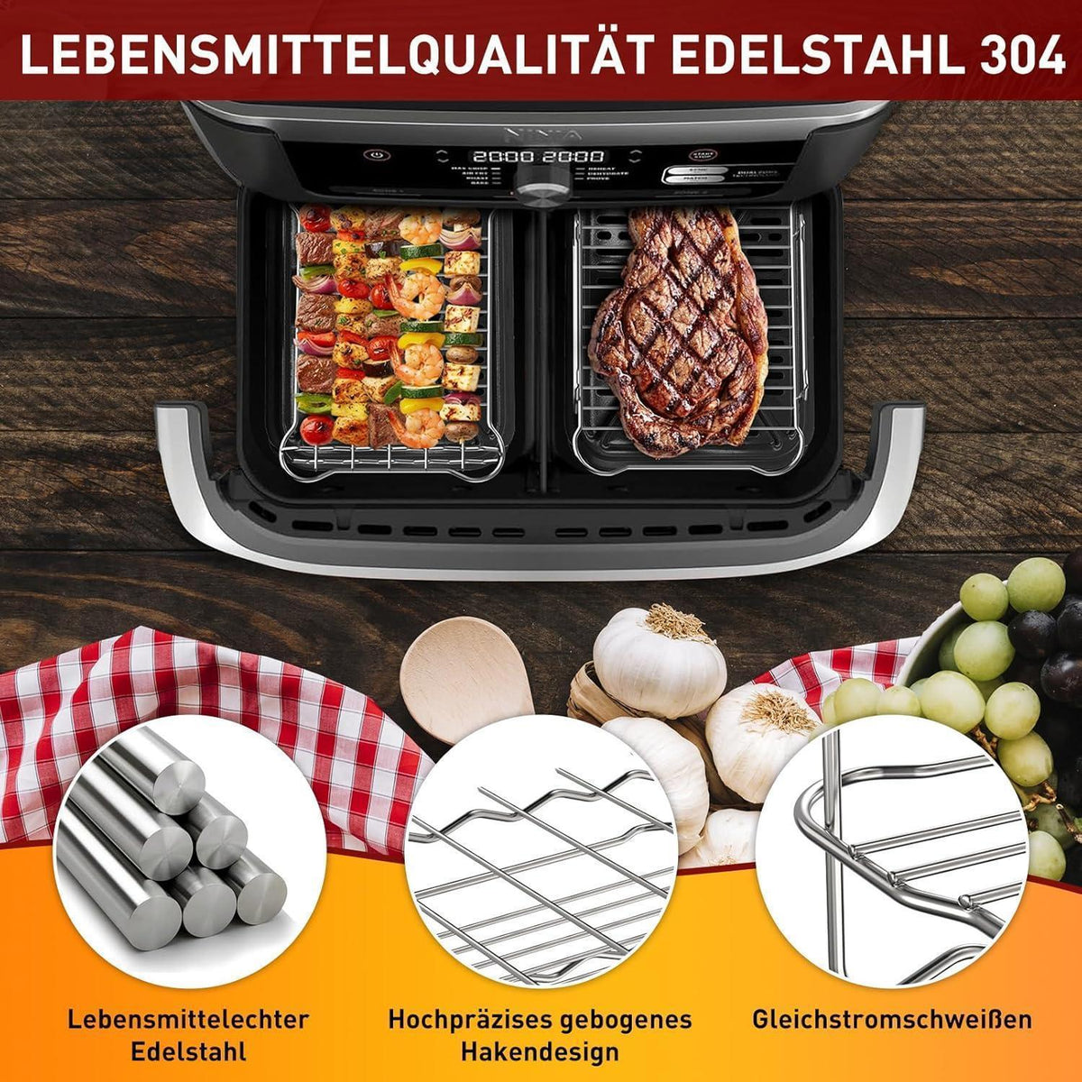 18-tlg. Airfryer Zubehör für Ninja Foodi FlexDrawer